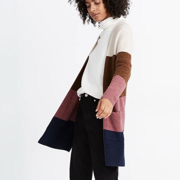 Madewell Sweaters - Madewell Kent Striped Cardigan Sweater in Coziest Yarn Size XS EUC